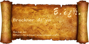 Breckner Éva névjegykártya